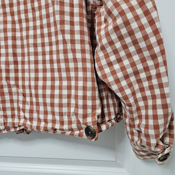 Levi’s Jacket Women's Lg Henrietta Check White Rust Cottagecore Farmhouse EUC - Picture 9 of 12